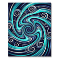 Vibrant Teal Swirling Ocean Abstract Rug