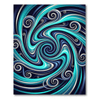 Vibrant Teal Swirling Ocean Abstract Rug