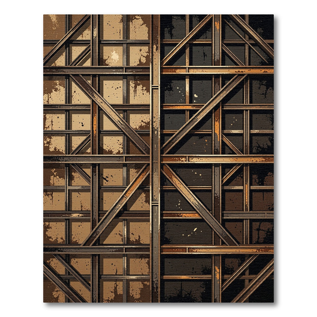 Industrial Brown Steel Frame Rug