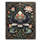 Gilded Black Lotus Botanical Art Rug