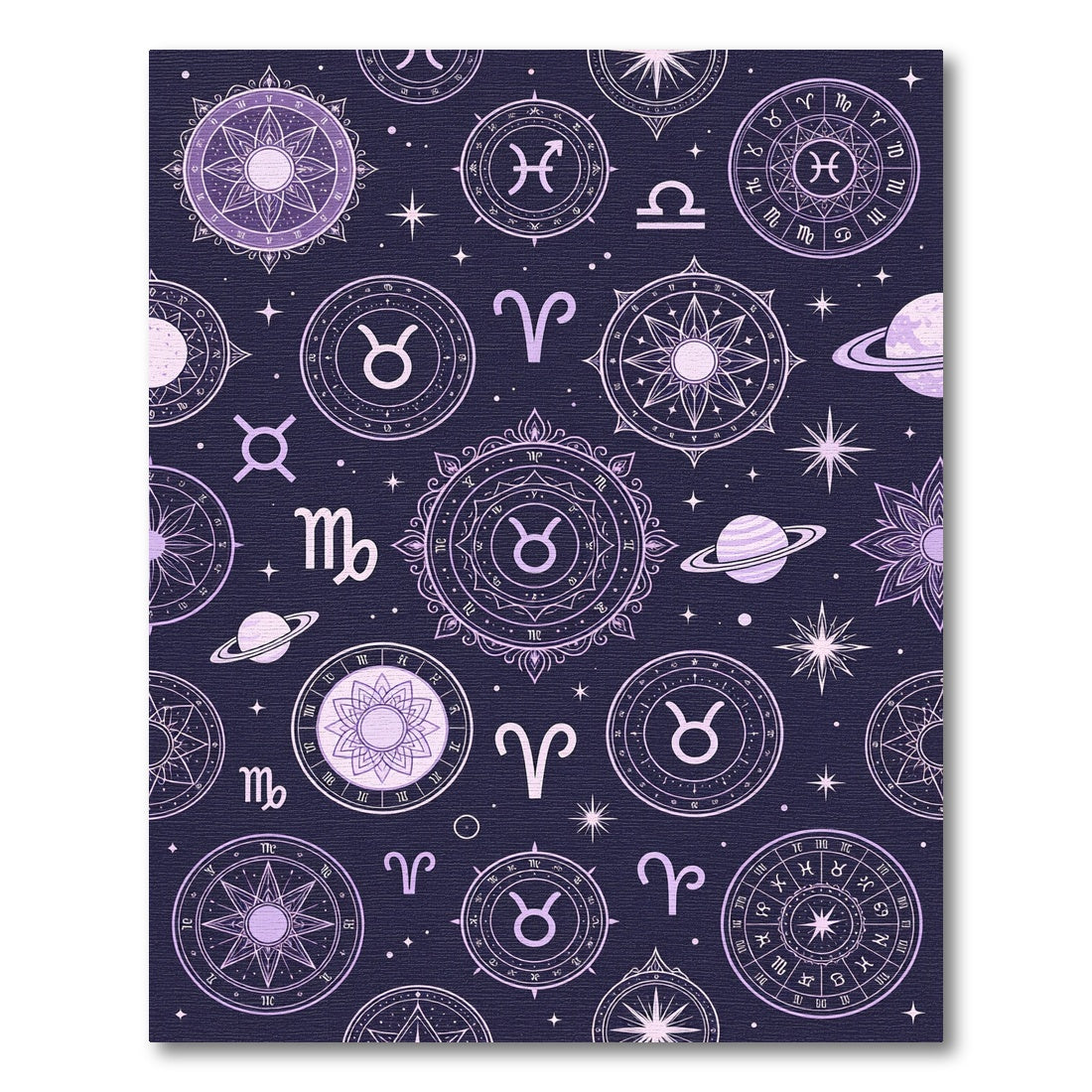 Celestial Lavender Zodiac Constellation Astrology Rug