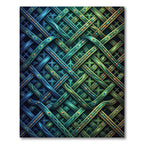 Peacock Plume Woven Lattice Teal Rug