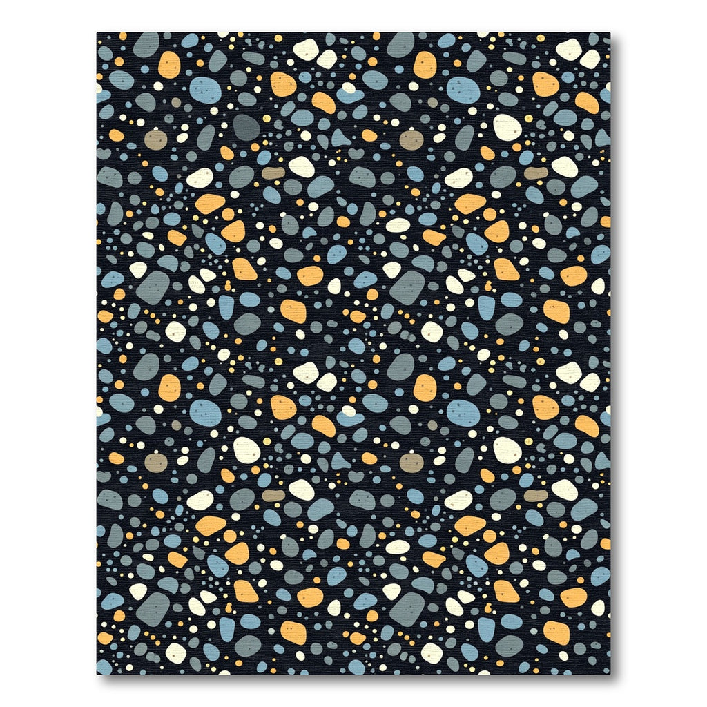 Abstract Terrazzo Stone Confetti Black Rug