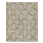 Sophisticated Golden Geometric Lattice Gray Rug