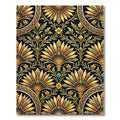 Elegant Gold Peacock Fan Jewel Tapestry Rug