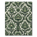 Elegant Sage Green Damask Floral Scroll Rug
