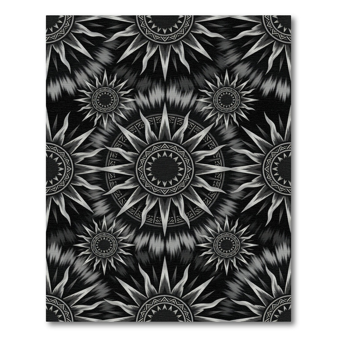 Gray Sunburst Tie Dye Rug