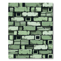 Aged Green Brick Wall Composition Rug