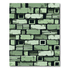 Aged Green Brick Wall Composition Rug