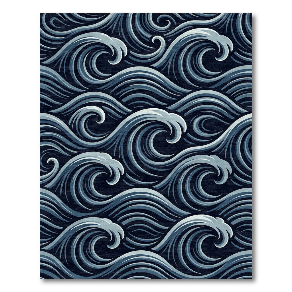 Deep Blue Ocean Swirl Abstract Rug