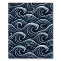 Deep Blue Ocean Swirl Abstract Rug