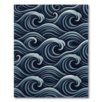 Deep Blue Ocean Swirl Abstract Rug