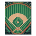 Minimalist Green Stadium Baseball Field Art Rug