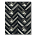Monochrome Geometric Chevron Peak Abstract Rug