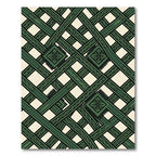 Geometric Emerald Interlocking Lattice Weave Rug