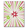 Red Green Starburst Burst With Stars Rug