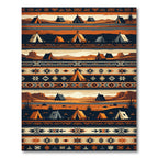 Earthy Desert Sunset Tipi Geometric Rug