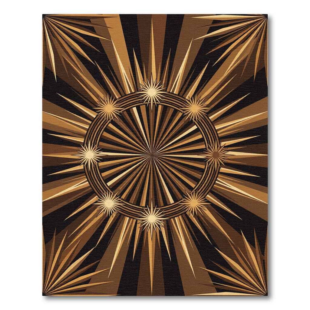 Golden Starburst Sun Rays Rug