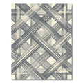 Textured Charcoal Plaid Intersecting Lines Rug