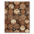 Earthy Swirls And Clouds Hexagons Rug