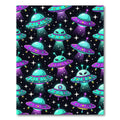 Neon Alien Ufo Starry Cosmic Sky Rug