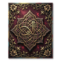 Ornate Radiant Crimson Golden Floral Medallion Rug