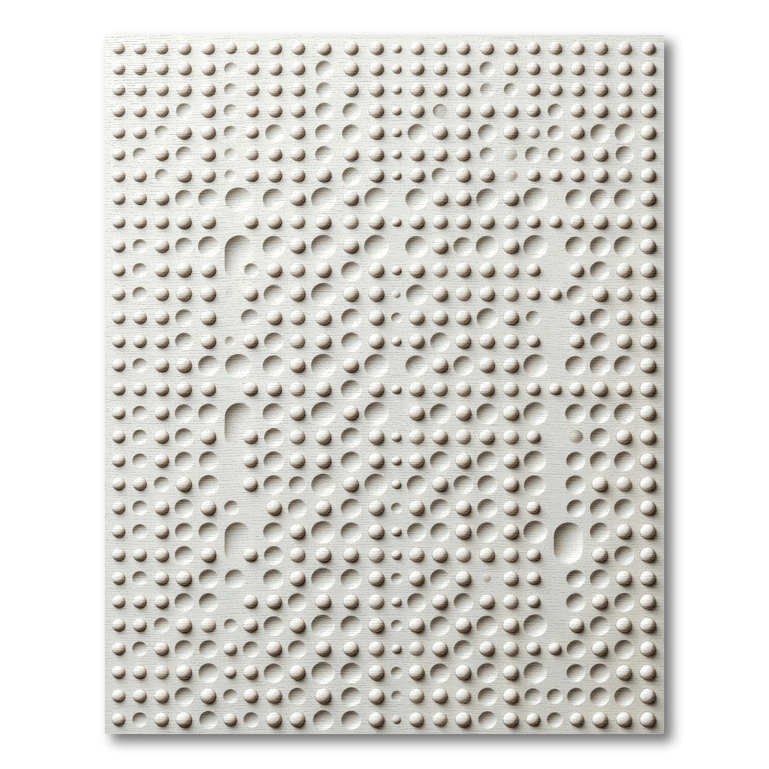 Minimalist Off White Sculptural Dot Grid Rug