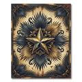 Vintage Gold Star Tropical Palm Foliage Rug