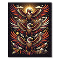 Majestic Triple Eagle Sun Mountain Art Rug