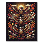 Majestic Triple Eagle Sun Mountain Art Rug