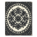 Ornate Damask Charcoal Floral Medallion Rug