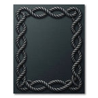 Dark Gray Braided Rope Border Rug