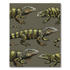 Iguana Tropical Reptile Olive Earth Rug