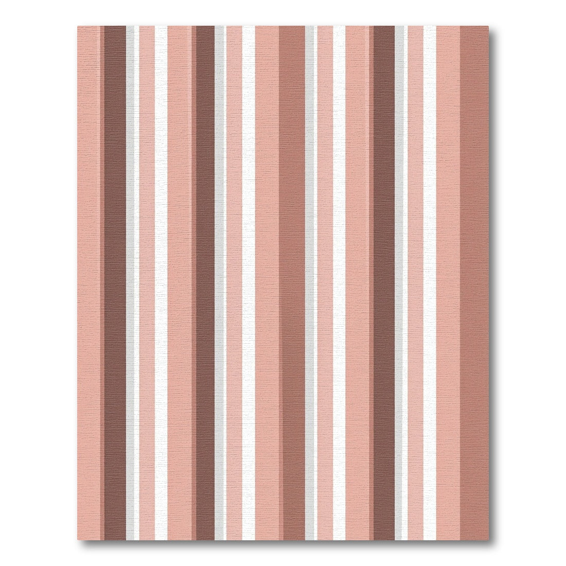 Soft Coral And Brown Stripe Rug