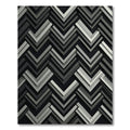 Monochromatic Geometric Chevron Layered Rug