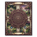 Ornate Burgundy Floral Mandala Garden Rug
