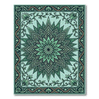 Emerald Verdant Starburst Ornamental Medallion Rug