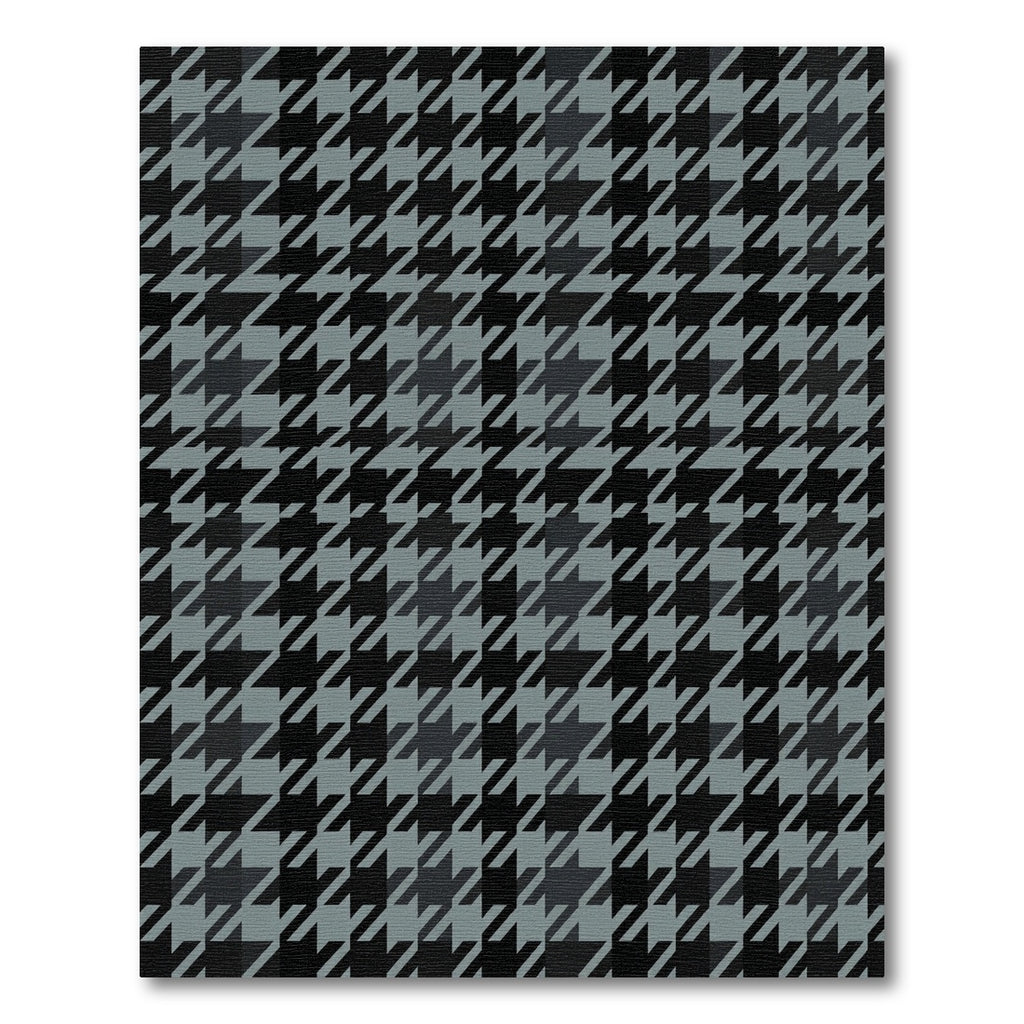 Black Gray Houndstooth Geometric Weave Rug