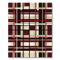 Deep Burgundy Plaid Geometric Lines Rug