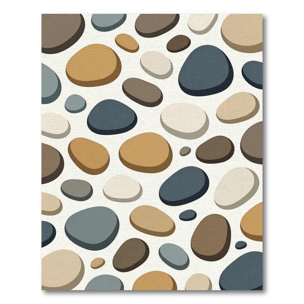 Modern Earthy Tone Pebble Stone Rug