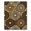 Brown Leopard Print Sunburst Round Rug