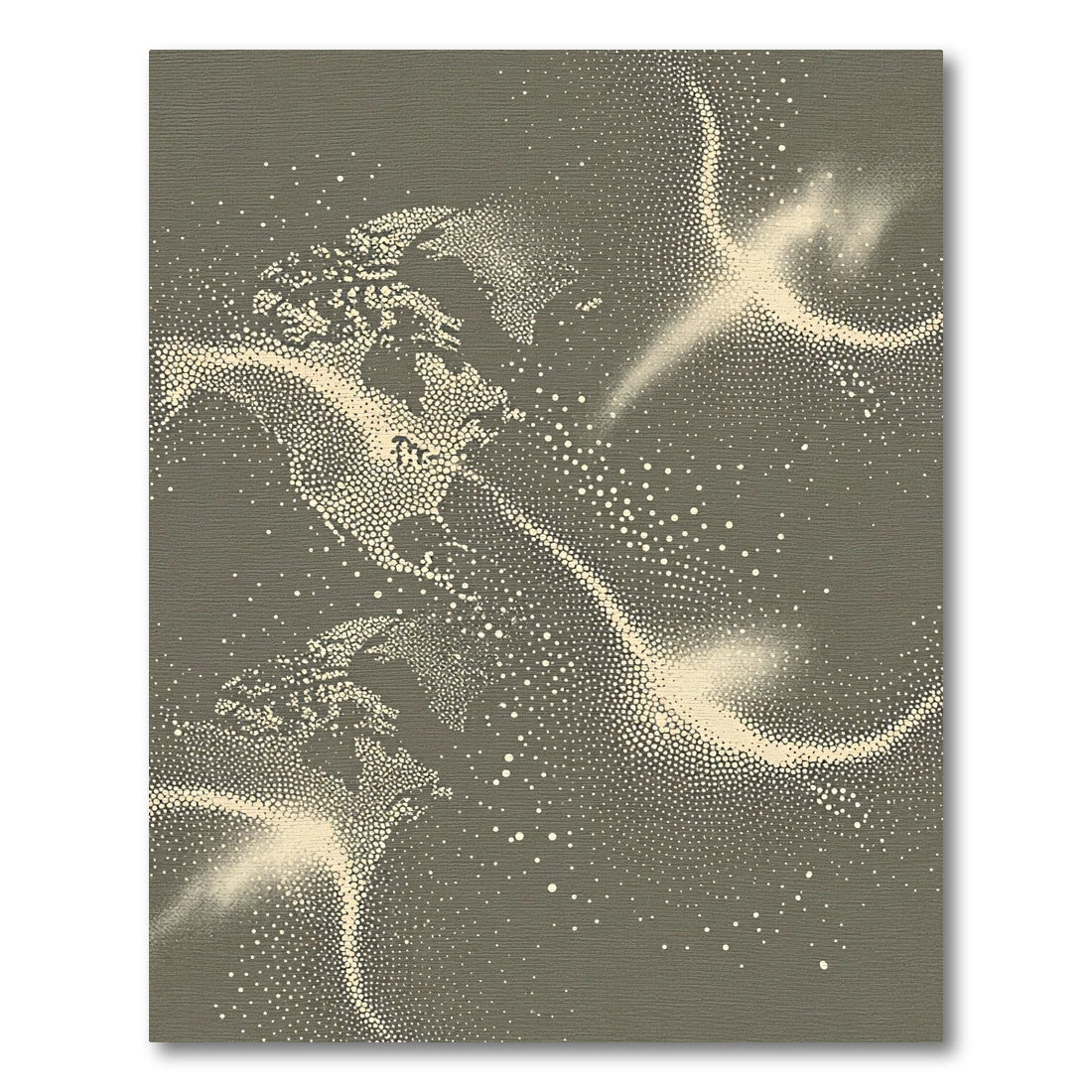 Celestial Cream Galaxy Dot Cluster Rug
