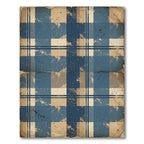 Rustic Blue Beige Plaid Grunge Rug