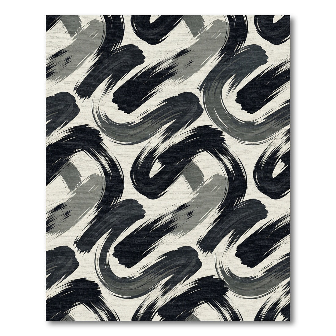 Monochromatic Brushstroke Swirl Rug