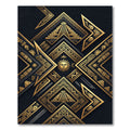 Golden Sun Tribal Pyramid Arrangement Rug