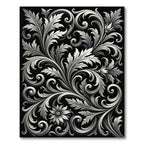 Elegant White Floral Scrollwork Rug