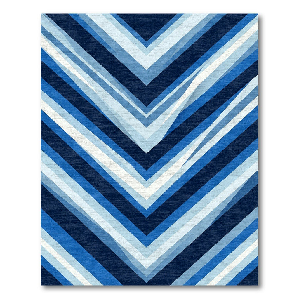 Modern Navy Blue Chevron Stripe Rug