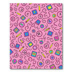Pink Schoolbook Pencil Swirls Composition Rug