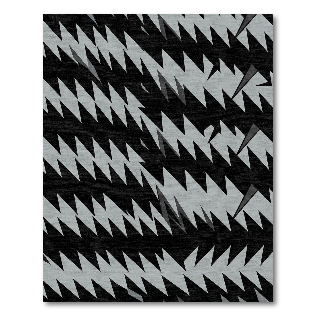 Monochrome Sharp Edge Geometric Zigzag Rug