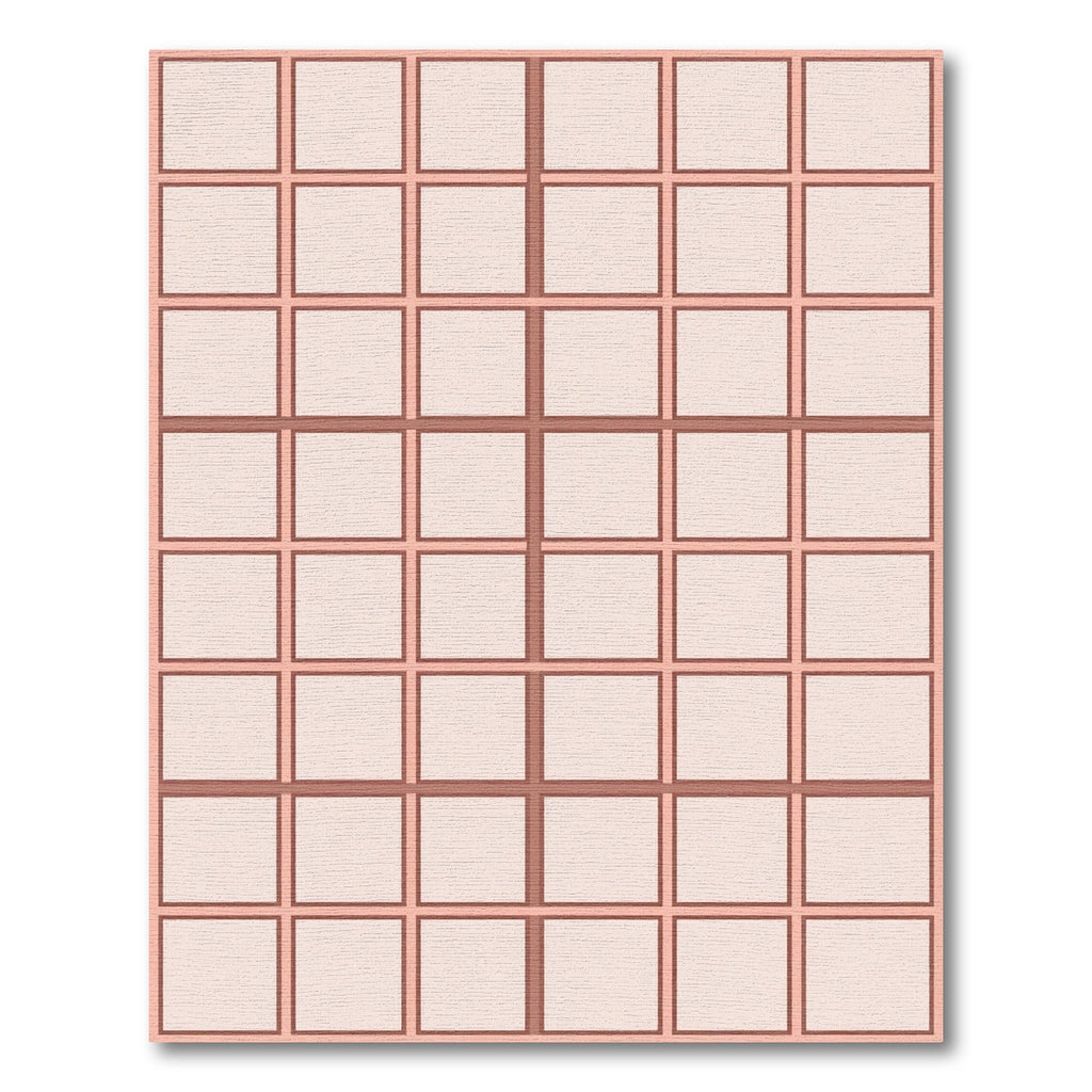 Minimalist Pink Grid Square Rug